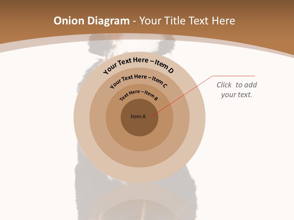 A Black And White Dog Sitting On A Brown And White Background PowerPoint Template