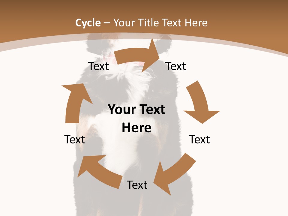 A Black And White Dog Sitting On A Brown And White Background PowerPoint Template