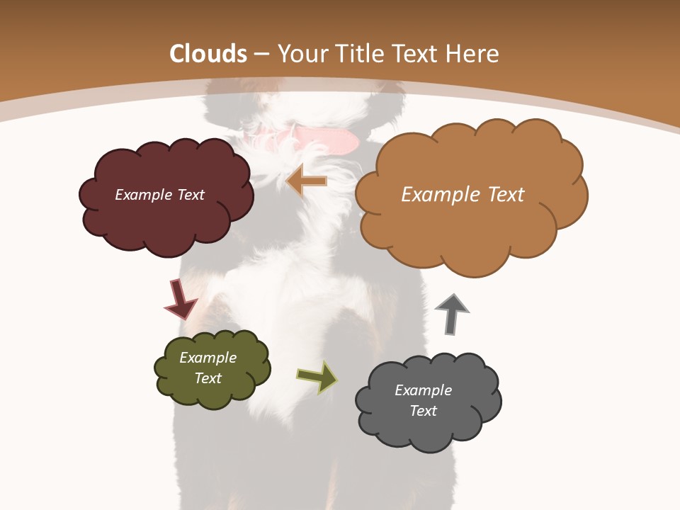 A Black And White Dog Sitting On A Brown And White Background PowerPoint Template