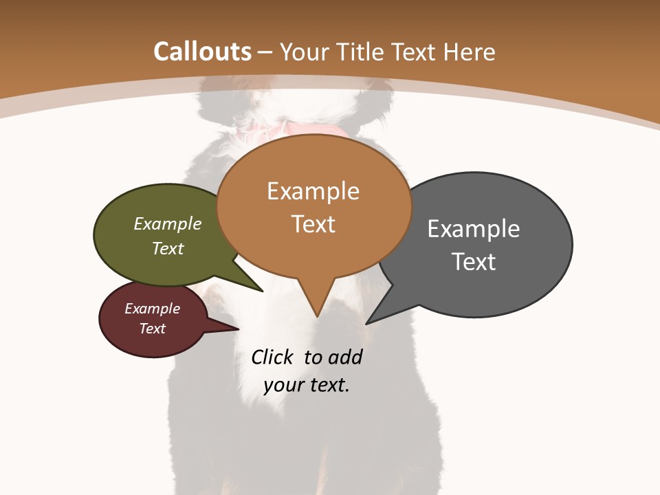 A Black And White Dog Sitting On A Brown And White Background PowerPoint Template