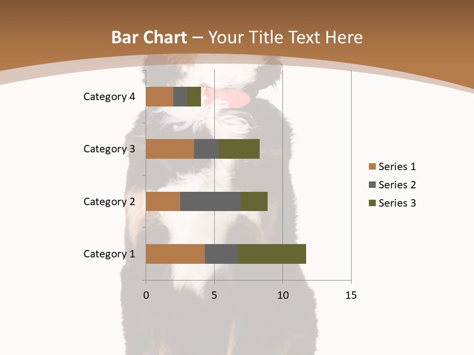 A Black And White Dog Sitting On A Brown And White Background PowerPoint Template