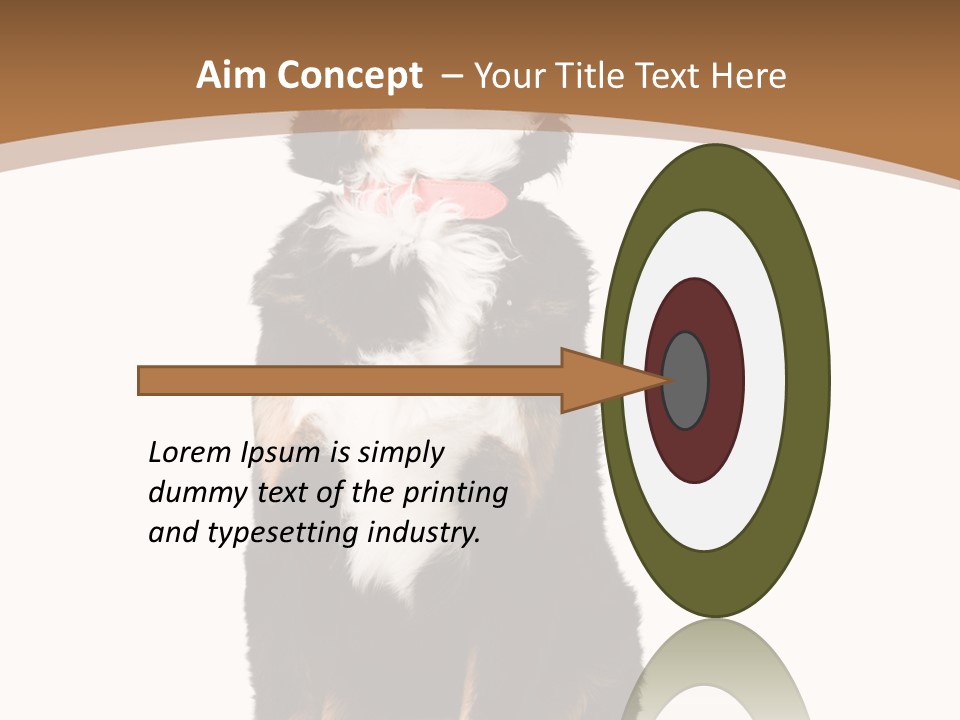 A Black And White Dog Sitting On A Brown And White Background PowerPoint Template