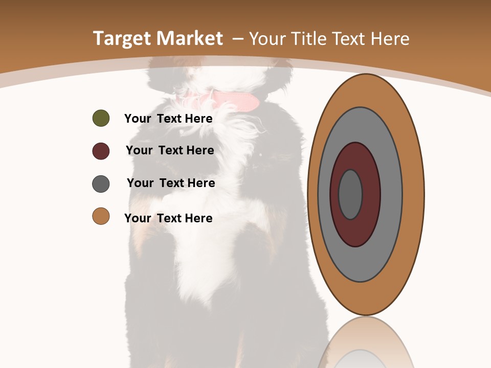 A Black And White Dog Sitting On A Brown And White Background PowerPoint Template