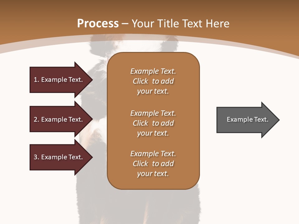 A Black And White Dog Sitting On A Brown And White Background PowerPoint Template