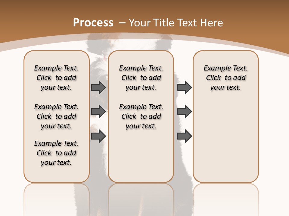 A Black And White Dog Sitting On A Brown And White Background PowerPoint Template