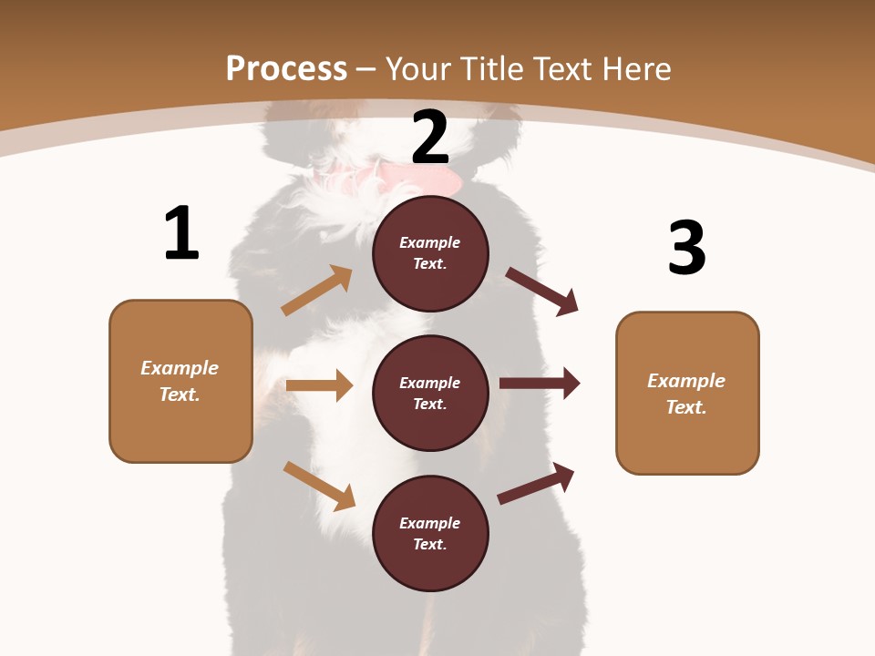 A Black And White Dog Sitting On A Brown And White Background PowerPoint Template