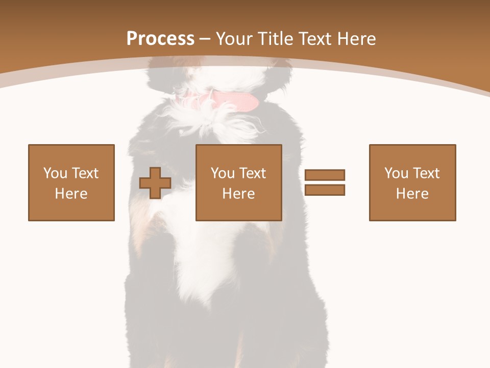 A Black And White Dog Sitting On A Brown And White Background PowerPoint Template