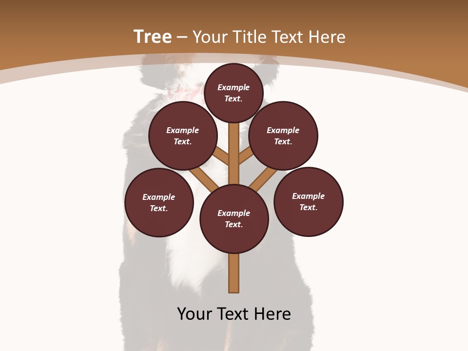 A Black And White Dog Sitting On A Brown And White Background PowerPoint Template