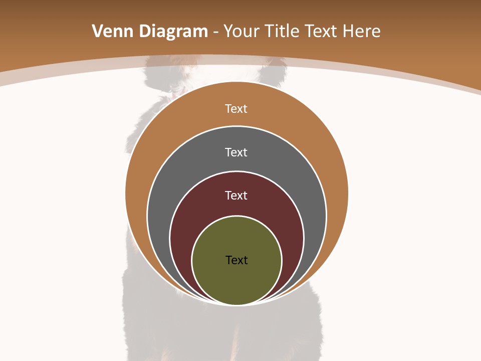 A Black And White Dog Sitting On A Brown And White Background PowerPoint Template