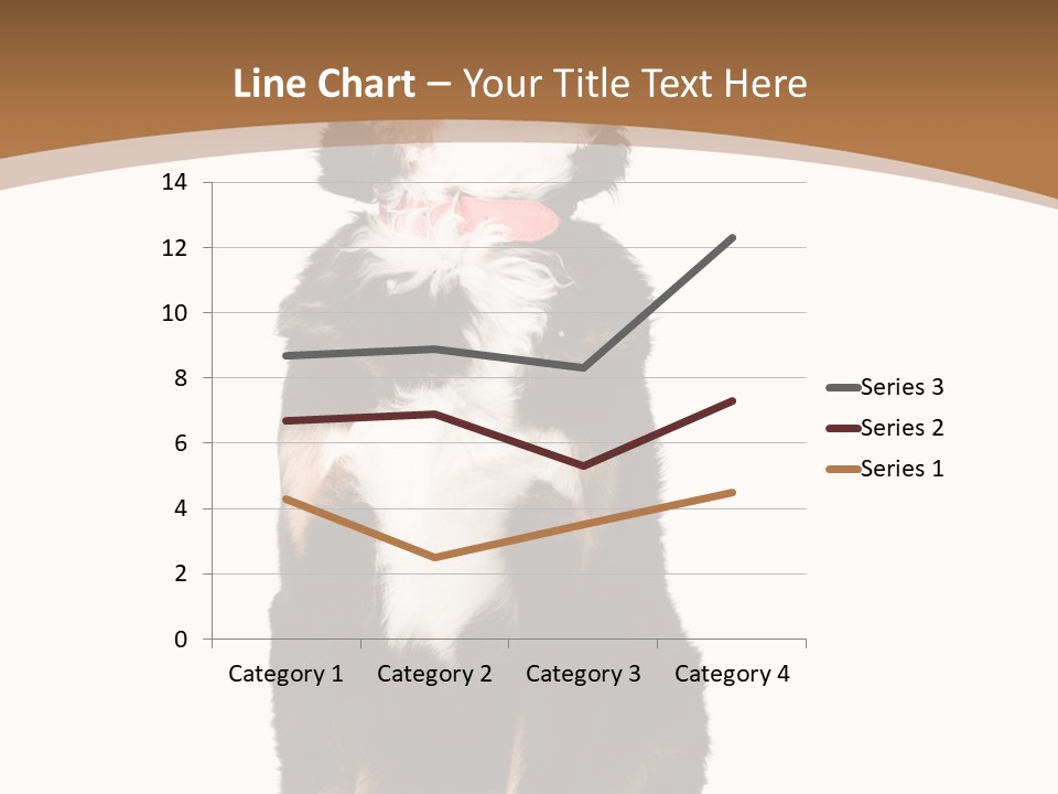 A Black And White Dog Sitting On A Brown And White Background PowerPoint Template