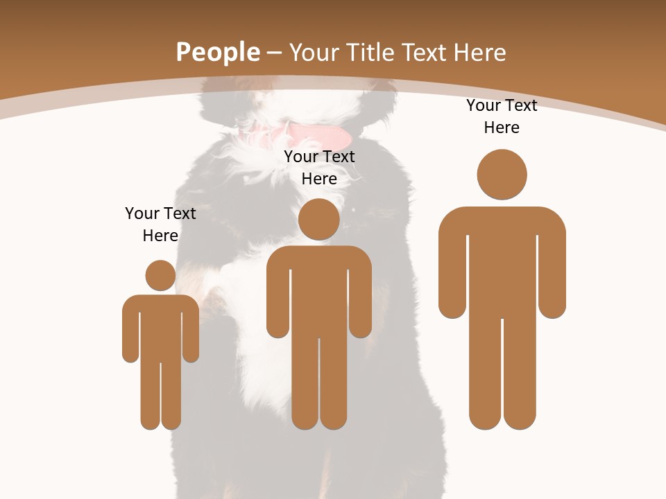 A Black And White Dog Sitting On A Brown And White Background PowerPoint Template