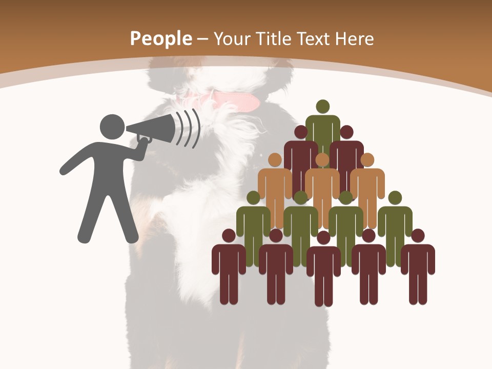 A Black And White Dog Sitting On A Brown And White Background PowerPoint Template