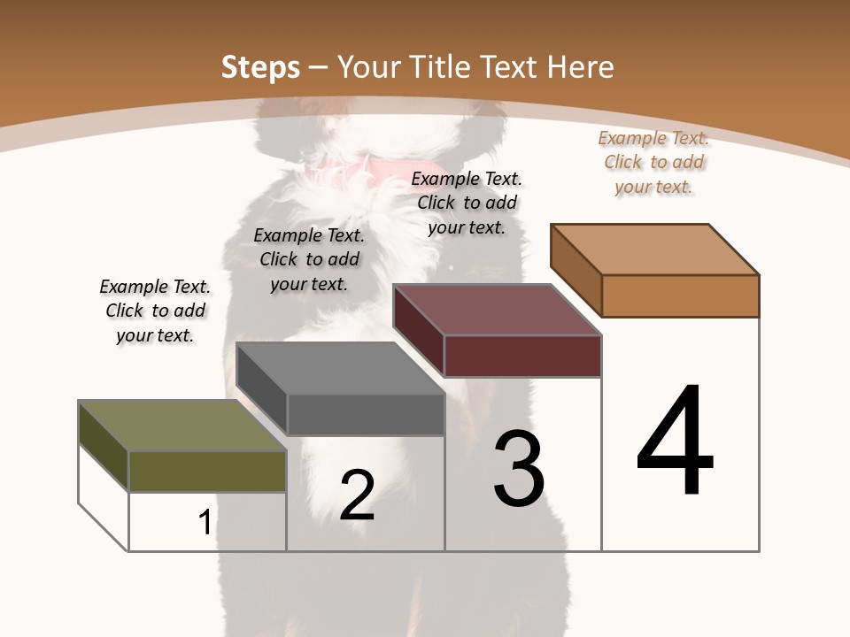 A Black And White Dog Sitting On A Brown And White Background PowerPoint Template