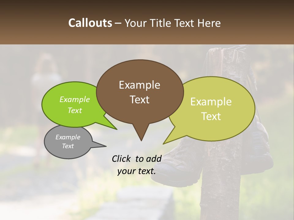 A Pair Of Shoes Hanging From A Tree Trunk PowerPoint Template