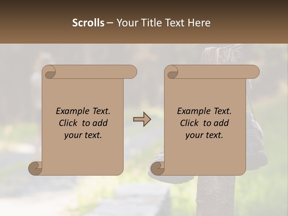 A Pair Of Shoes Hanging From A Tree Trunk PowerPoint Template
