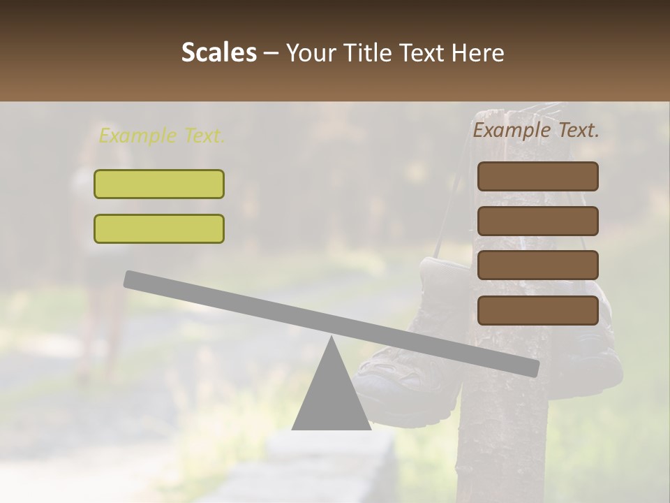 A Pair Of Shoes Hanging From A Tree Trunk PowerPoint Template
