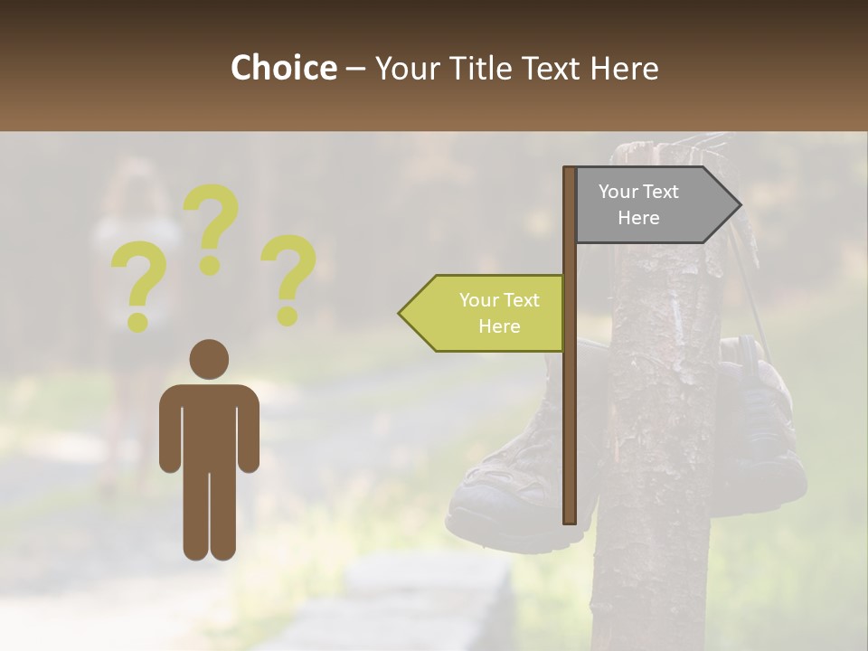 A Pair Of Shoes Hanging From A Tree Trunk PowerPoint Template