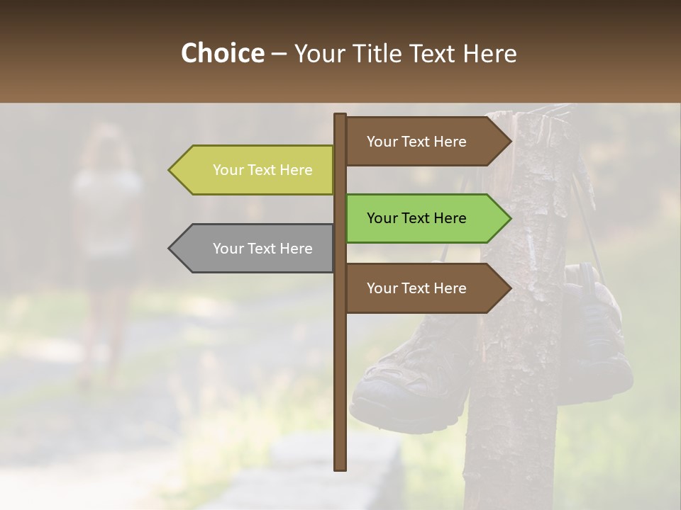 A Pair Of Shoes Hanging From A Tree Trunk PowerPoint Template