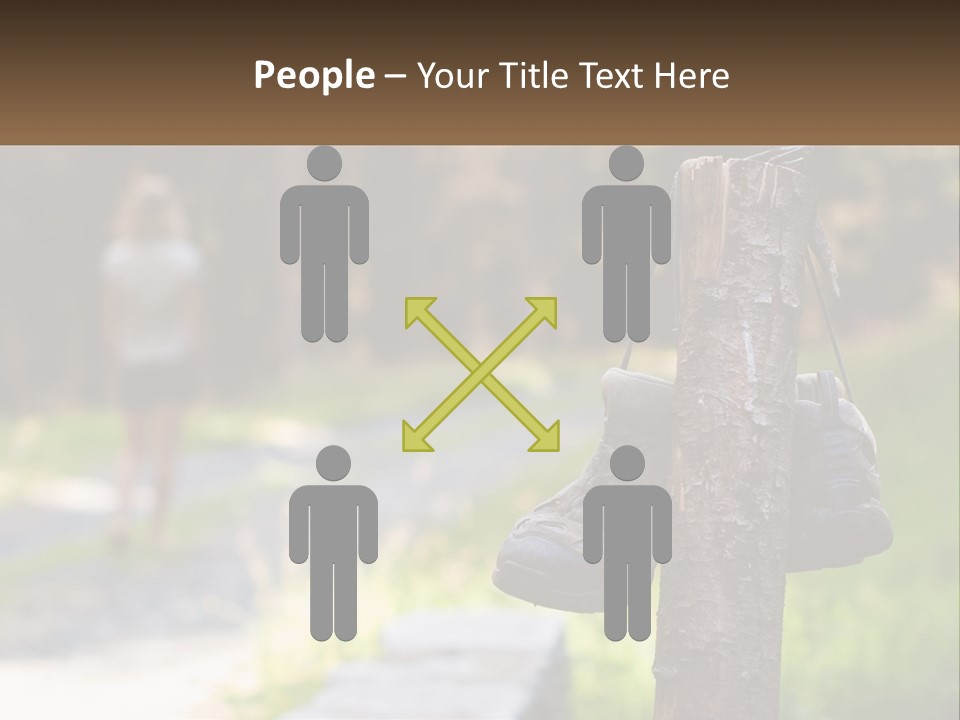 A Pair Of Shoes Hanging From A Tree Trunk PowerPoint Template