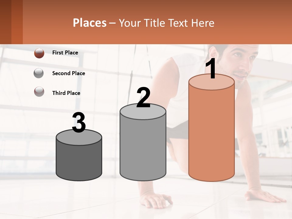 A Man Doing Push Ups In A Gym PowerPoint Template