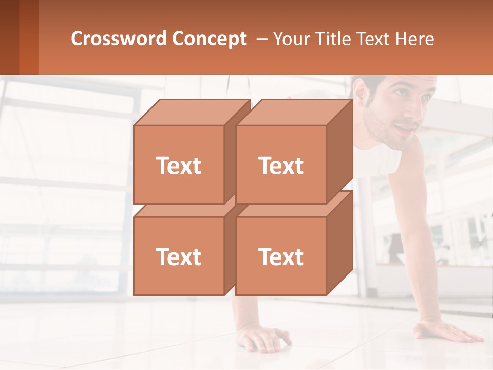 A Man Doing Push Ups In A Gym PowerPoint Template