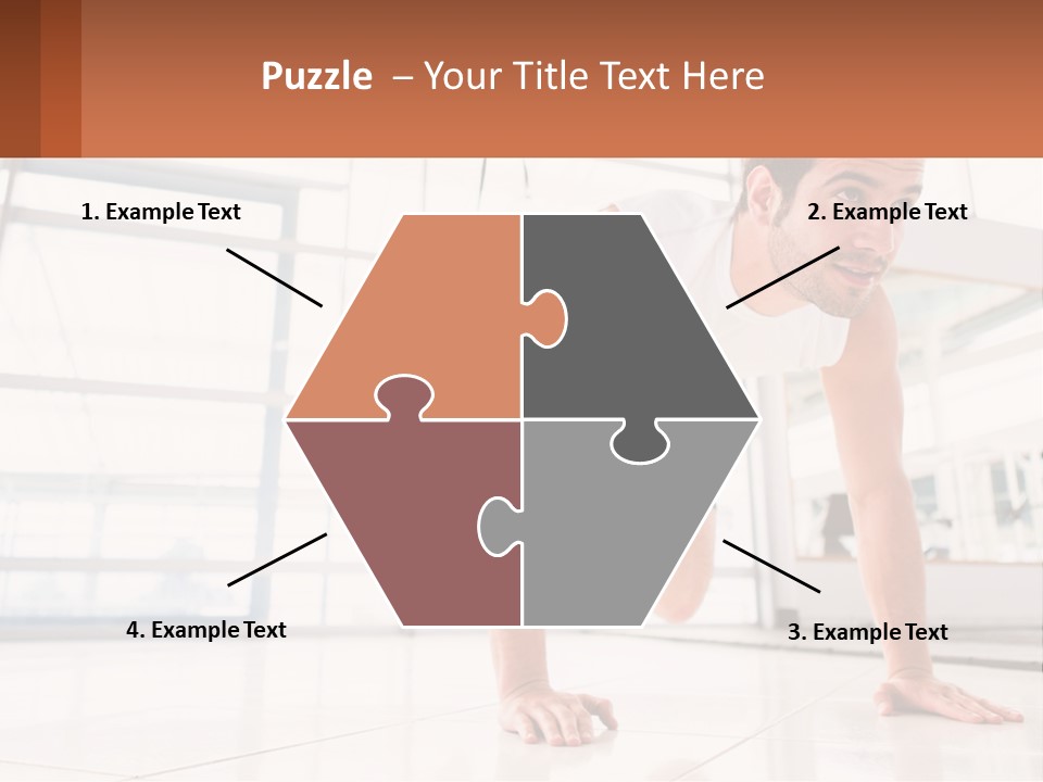 A Man Doing Push Ups In A Gym PowerPoint Template