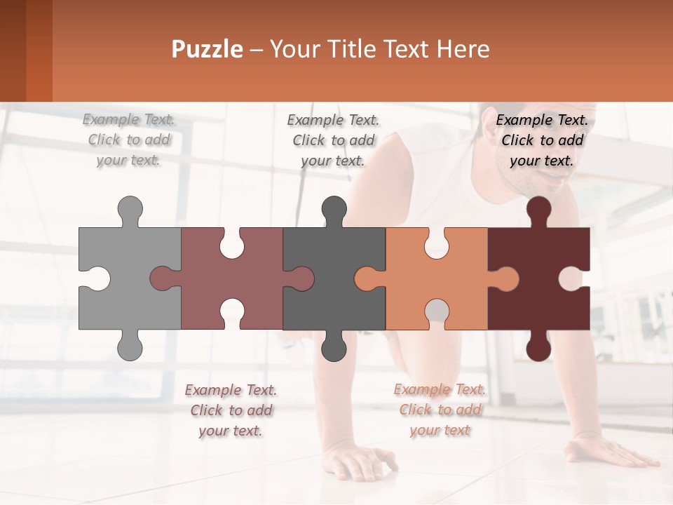 A Man Doing Push Ups In A Gym PowerPoint Template