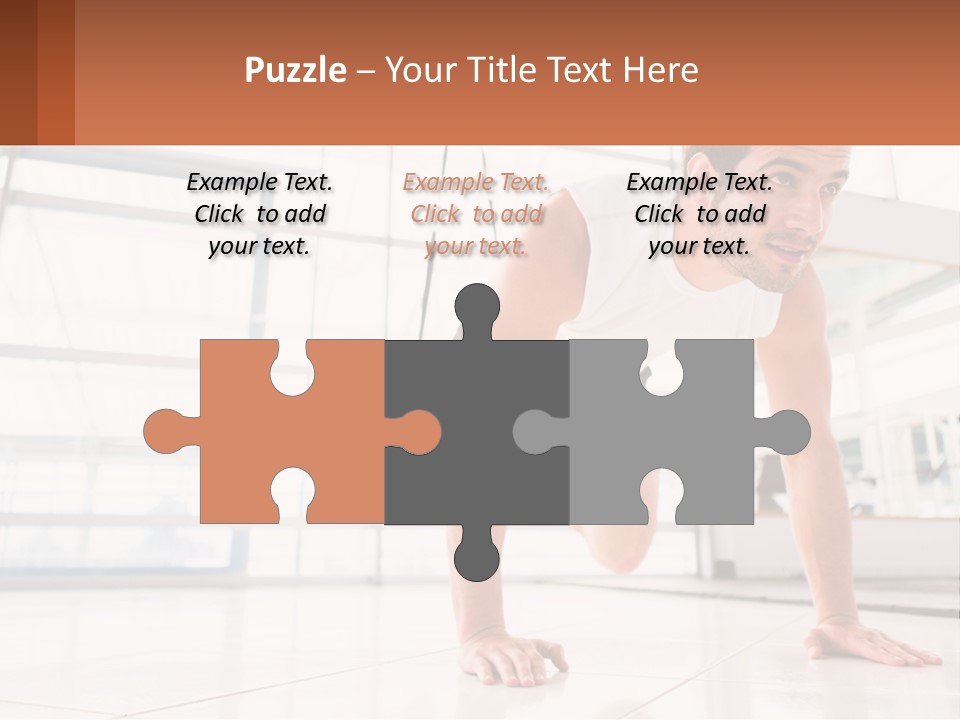 A Man Doing Push Ups In A Gym PowerPoint Template