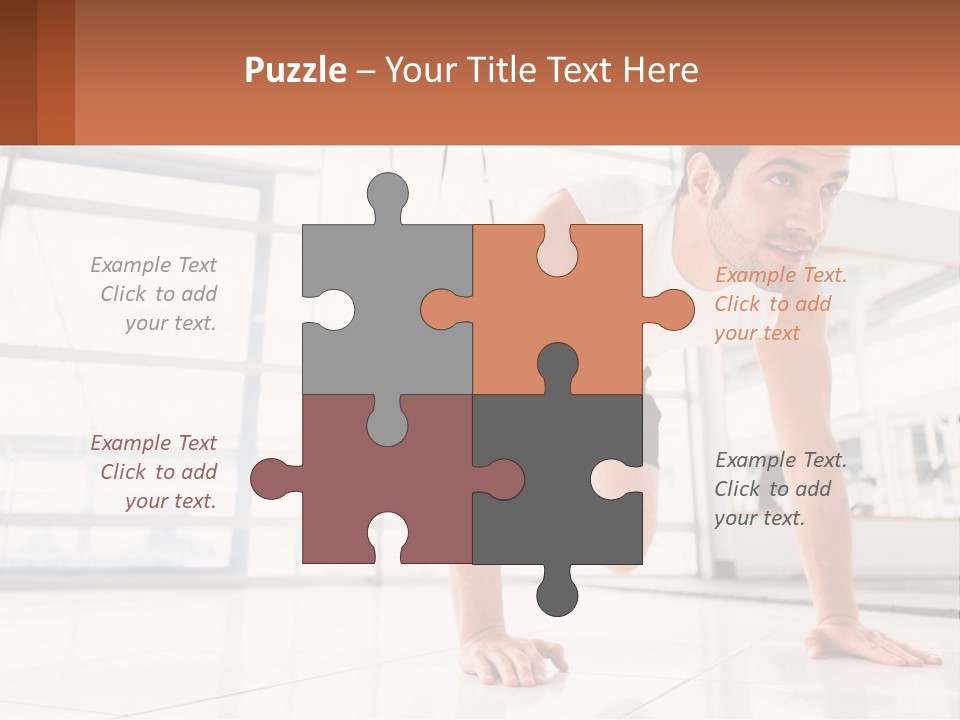 A Man Doing Push Ups In A Gym PowerPoint Template