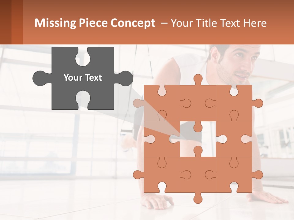 A Man Doing Push Ups In A Gym PowerPoint Template