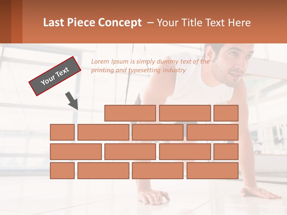 A Man Doing Push Ups In A Gym PowerPoint Template