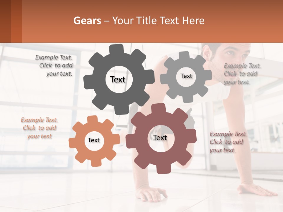 A Man Doing Push Ups In A Gym PowerPoint Template