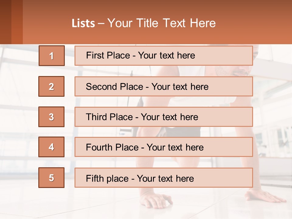 A Man Doing Push Ups In A Gym PowerPoint Template