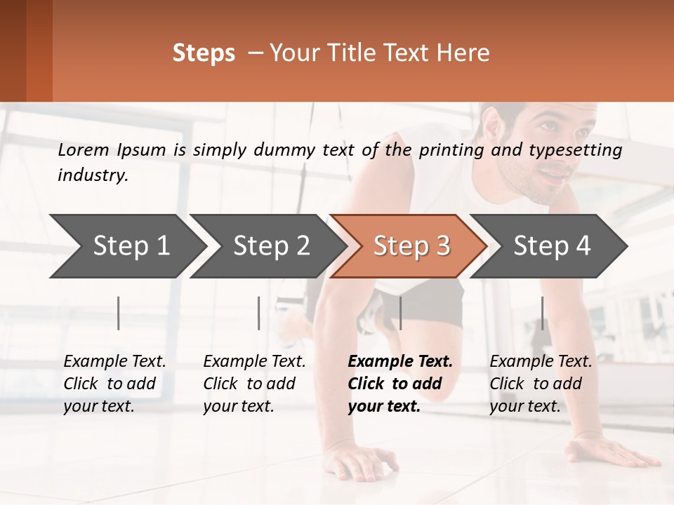 A Man Doing Push Ups In A Gym PowerPoint Template