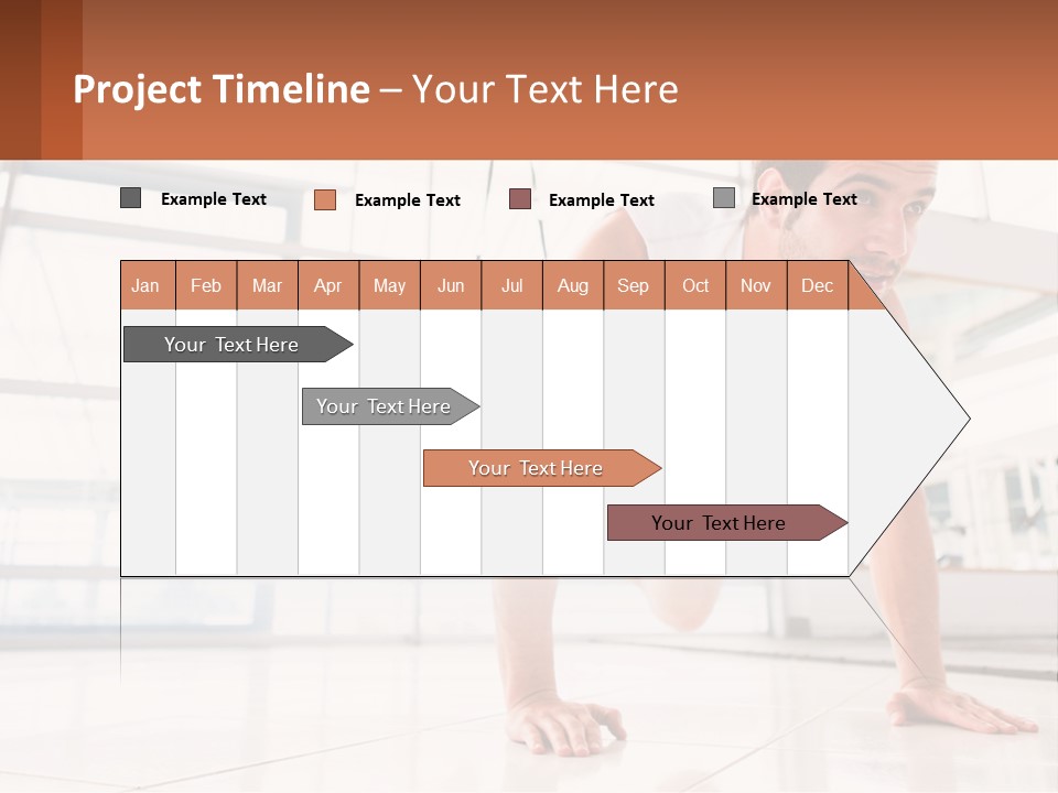 A Man Doing Push Ups In A Gym PowerPoint Template