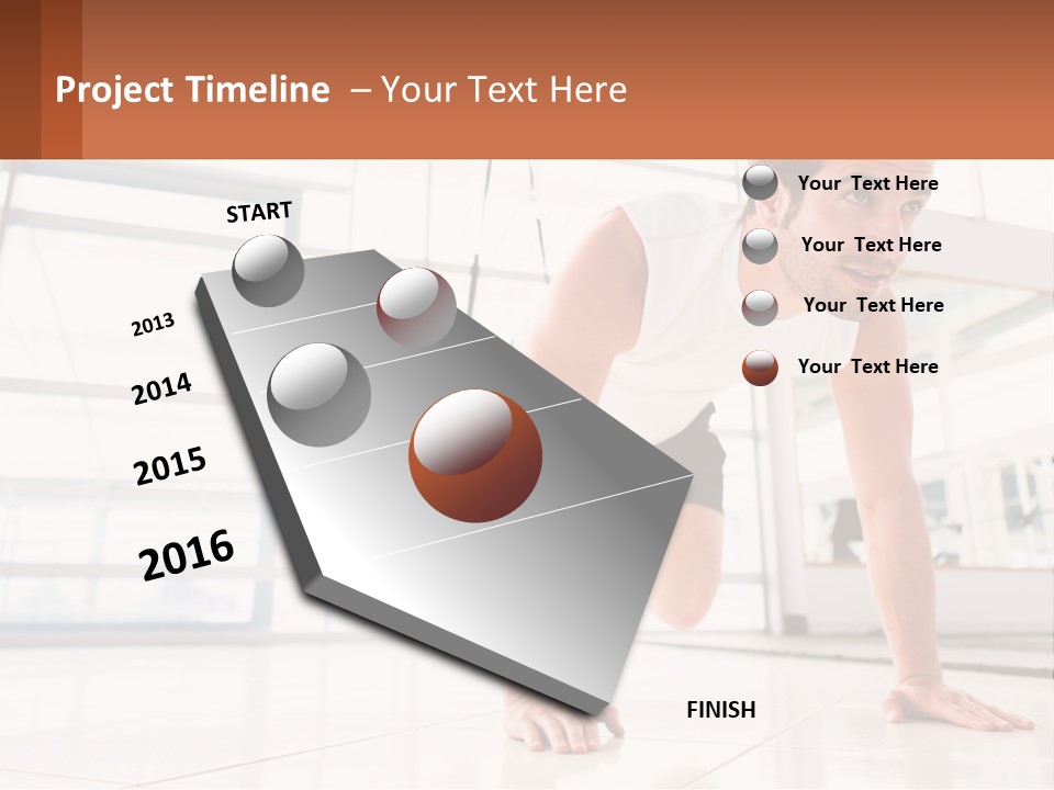 A Man Doing Push Ups In A Gym PowerPoint Template