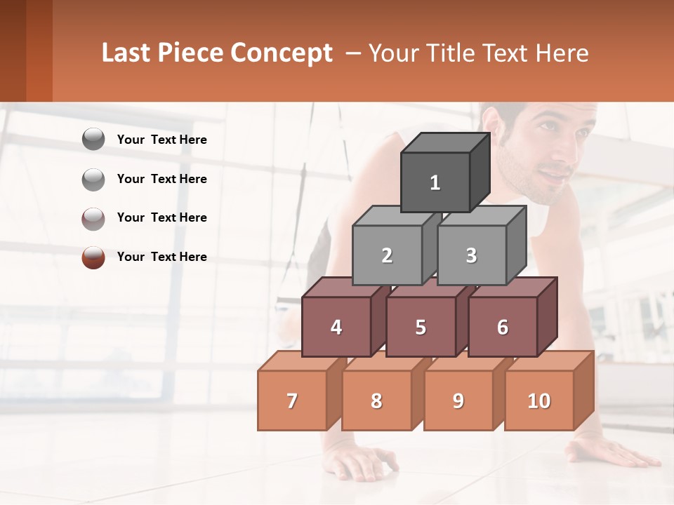 A Man Doing Push Ups In A Gym PowerPoint Template