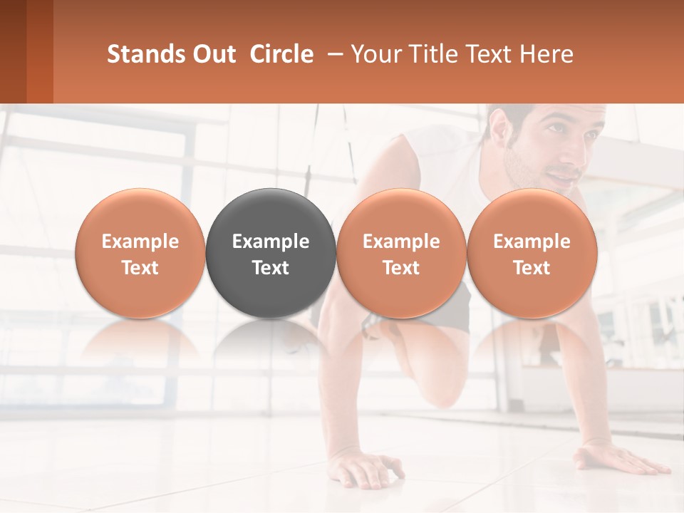 A Man Doing Push Ups In A Gym PowerPoint Template