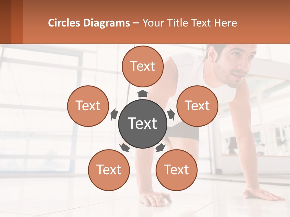 A Man Doing Push Ups In A Gym PowerPoint Template