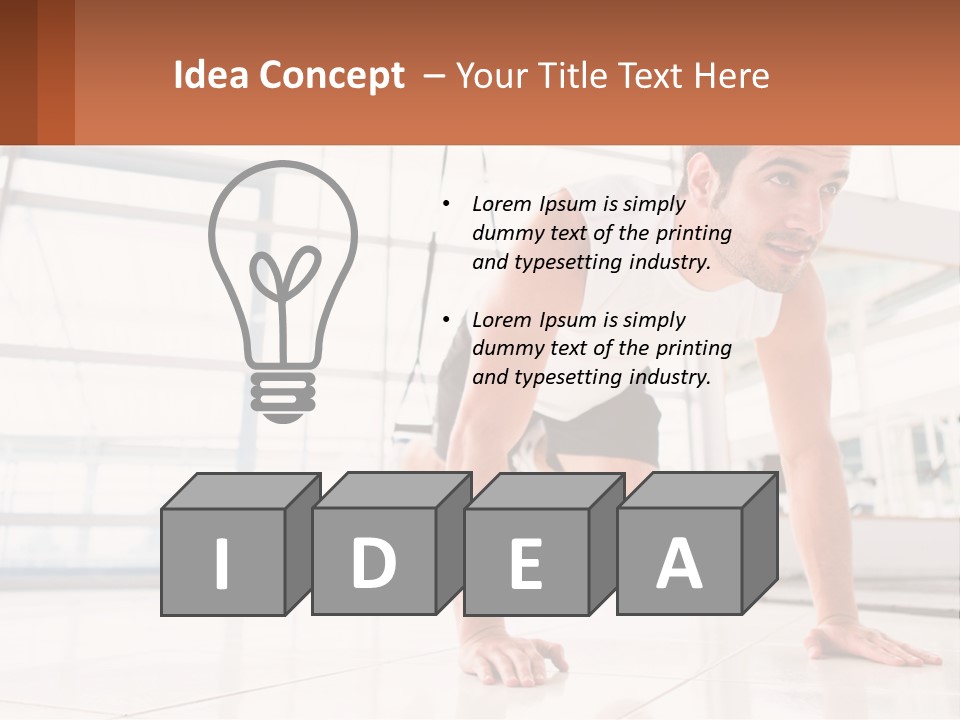 A Man Doing Push Ups In A Gym PowerPoint Template