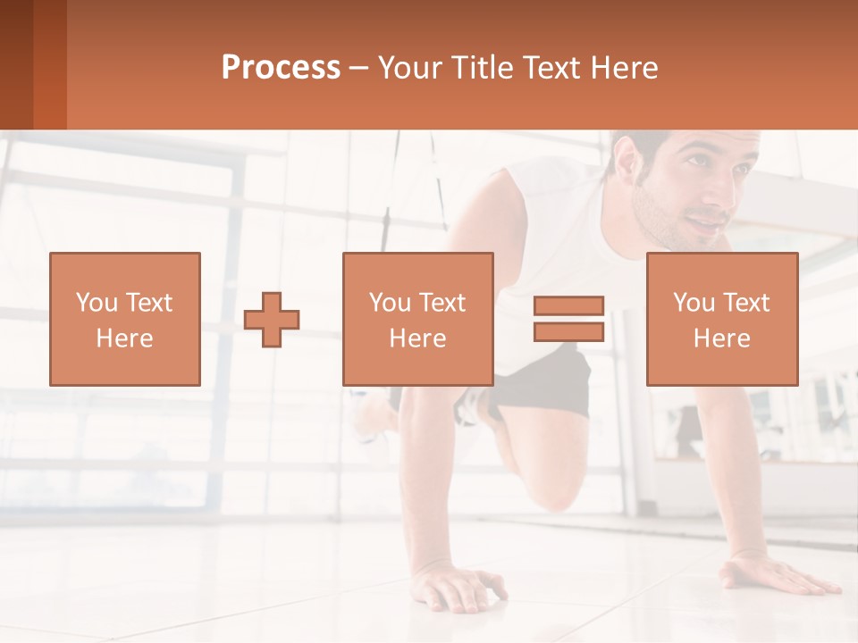 A Man Doing Push Ups In A Gym PowerPoint Template