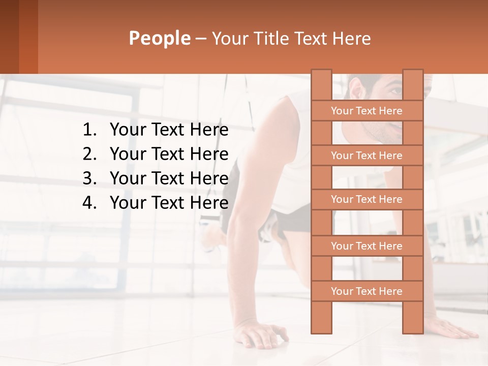 A Man Doing Push Ups In A Gym PowerPoint Template