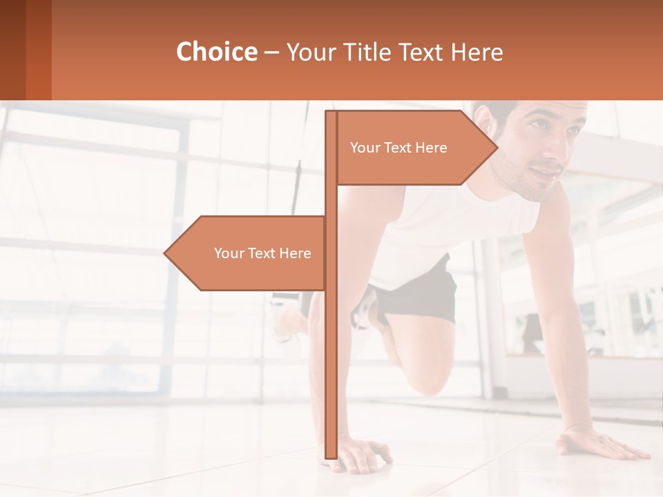 A Man Doing Push Ups In A Gym PowerPoint Template