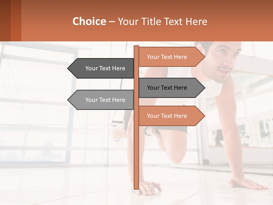 A Man Doing Push Ups In A Gym PowerPoint Template