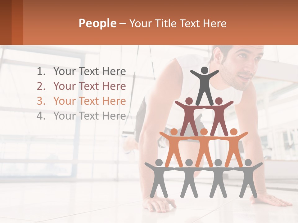 A Man Doing Push Ups In A Gym PowerPoint Template