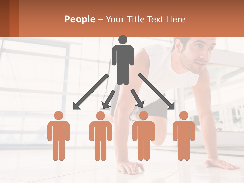 A Man Doing Push Ups In A Gym PowerPoint Template