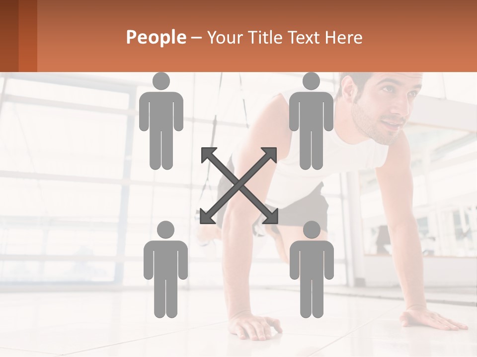 A Man Doing Push Ups In A Gym PowerPoint Template