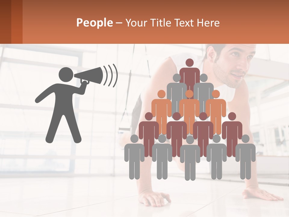 A Man Doing Push Ups In A Gym PowerPoint Template