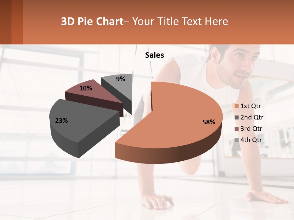 A Man Doing Push Ups In A Gym PowerPoint Template