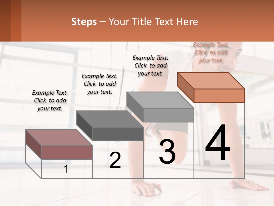 A Man Doing Push Ups In A Gym PowerPoint Template